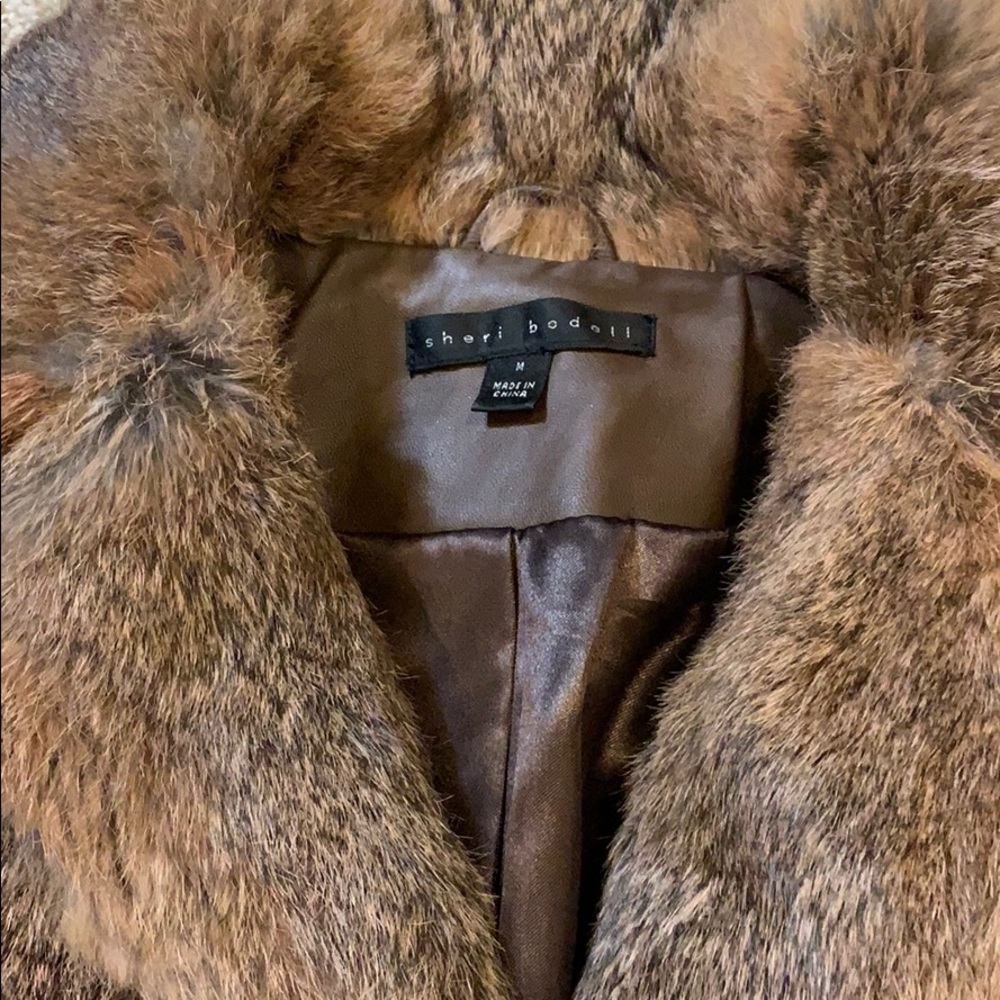 Real leather and fur coat- Sz small - Picture 2 of 7